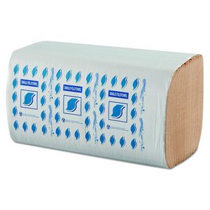Serviettes en papier absorbantes en coton 3 plis, pliage simple, 9 x 9,25, Kraft, 12 paquets/carton, style feuille colorée - Product Image 1