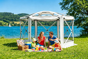 Grande tente <span class=keywords><strong>de</strong></span> camping pop-up pour 6 à 8 personnes, imperméable PU2000mm, abri portable avec vue à 360 degrés - Product Image 5