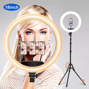 Anillo de luz para Selfie con trípode de 2 metros, fotografía, maquillaje, vídeo, 3 colores, anillo de luz regulable, 18 pulgadas, Ied Selfie, anillo de luz - Product Image 1