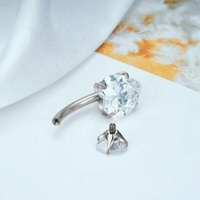 Bijoux de corps en titane G23 personnalisés en gros avec cœur en CZ, anneau de nombril à filetage interne, cadeau pour mariage, fête, fiançailles