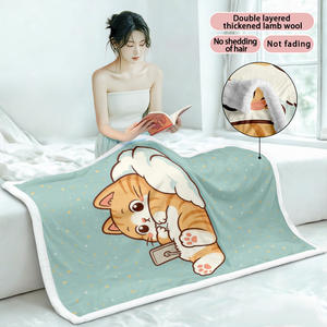 Manta Raschel de poliéster 100% de alta calidad de diseñador al por mayor mantas de cama de invierno suaves y cálidas técnica de punto de patrón sólido - Product Image 1