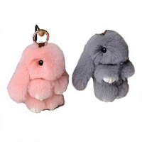 Porte-clés personnalisé en peluche lapin mignon de qualité supérieure, en coton PP, anti-stress, matière douce, design éclatant pour décoration de sac et cadeau