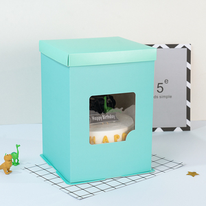 Emballage Unique fantaisie Logo en carton en vrac 10X10X5 pouces boîte à gâteau de mariage de luxe avec fenêtre à vendre - Product Image 4