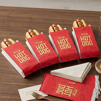 Sacs à hot-dogs personnalisés jetables biodégradables en kraft, imperméables, résistants à la graisse, de qualité alimentaire, en aluminium