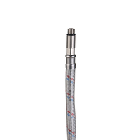 Tuyau tressé F1/2 * M10 * 1 tuyau de plomberie 304 acier inoxydable fil mixte rouge et bleu tube à tête unique