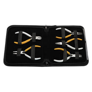 Ensemble de pinces Durston Basics 5 pièces 130 mm avec ressort, kit de pinces pour la fabrication de bijoux avec étui à fermeture éclair et poignées bicolores - Product Image 2