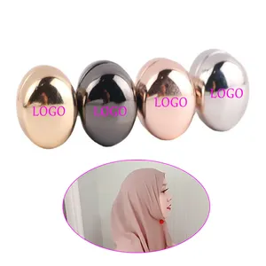 Custom Small Metal Hijab Magnets Logo Designing Strong Metal Logo Buttons for Tudung