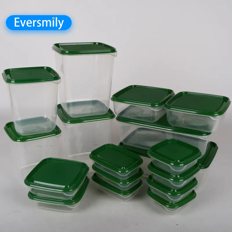 Food-Grade Airtight Microwave 17pcs Plastic Food Storage Container with lid freezer organizer Kitchen Accessories