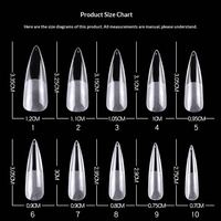 240 Pièces C05 Ongles Longs Pointus Couverture Complète Goutte d'Eau Amande Ultra-Fins Pliables Sans Trace Semi-Mat Acrylique Transparent Pointes Longues
