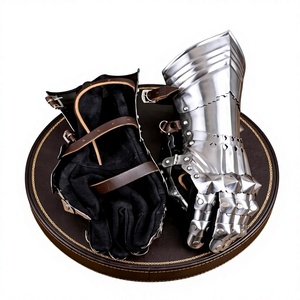 Guantes de Acero Medievales Plateados, Armadura Personalizada, Protector de Brazo de Caballero, Estilo Antiguo, Técnica de Fundición - Product Image 3