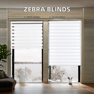 Stores électriques Offre Spéciale de nuances de rouleau de zèbre de double couche de contrôle pour la fenêtre - Product Image 2