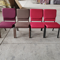 Venta al por mayor de sillas de púlpito de iglesia de alta resistencia con asiento cómodo logotipo entrelazado material de hierro/metal para salón comedor uso en hoteles