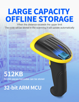 Escáner de Código de Barras Inalámbrico USB 2.4G 2D 1D, Lector de Códigos QR con Cable, Alcance de 30-50m, 200 Escaneos/Segundo, en Stock