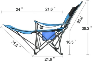 Chaise pliante portable en maille pour le camping <span class=keywords><strong>SUNTIME</strong></span>, avec repose-pieds amovible - Mobilier d'extérieur - Product Image 3
