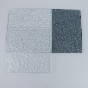 Panneau de verre décoratif stratifié en résine à texture givrée effet glace craquelée avec effet vague d'eau pour cloison de hall d'hôtel et revêtement mural - Product Image 2