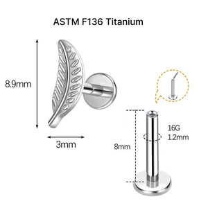Apop 16G Titanium Flat Back Stud Threadless Tragus Piercing Body Jewelry CZ Inlay Cubic Zirconia De Titanio <strong>Lip</strong> Piercing - Product Image 2