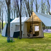Tente de camping de luxe 4 saisons, résistante aux UV, imperméable, gonflable, double couche, deux chambres, salon, utilisation en plage, portable