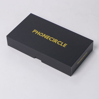Caja de Regalo Personalizada para Teléfono Celular, Negra, Reacondicionada, Genérica, para iPhone 12/13/16/17, con Logotipo Estampado en Caliente