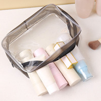 Prix de gros, taille personnalisable, sac cosmétique en PVC transparent imperméable pour le rangement des cosmétiques