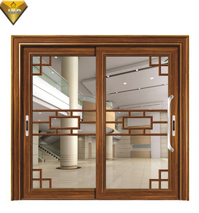 aluminio de pivote de la puerta de vidrio templado puertas correderas de la puerta de aluminio con tres pistas <span class=keywords><strong>y</strong></span> metal de mash - Product Image 4