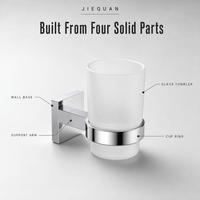 Support simple pour verre en acier inoxydable et alliage de zinc, ensemble d'accessoires de salle de bain assortis, vente en gros, logo personnalisé, OEM, ODM, ISO9001, CE