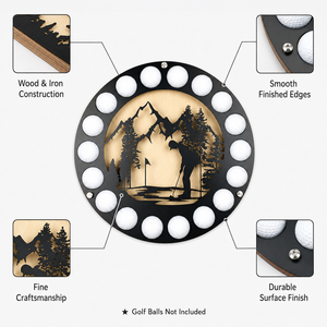 Support mural en bois pour ballons de golf, idéal pour les collections de tournois, les terrains de golf, la maison, le bureau et les clubs. - Product Image 4