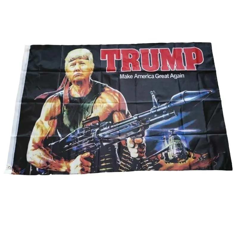 Creatieve Trump Gun Patroon Amerikaanse Vlag Trump Tank Vlag Trump Opknoping Vlag 150*90