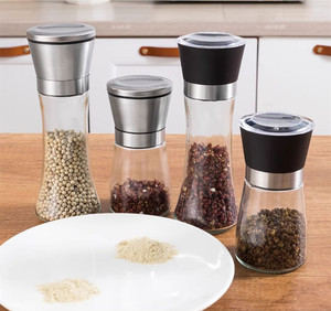 Utensilio <span class=keywords><strong>de</strong></span> <span class=keywords><strong>cocina</strong></span>, salero <span class=keywords><strong>de</strong></span> vidrio <span class=keywords><strong>de</strong></span> acero inoxidable recargable, molinillo grueso Ajustable, molinillo <span class=keywords><strong>de</strong></span> sal y pimienta con embudo - Product Image 5