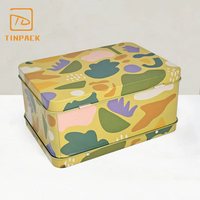 Boîte en métal de style valise imprimée sur mesure et colorée avec poignée, boîte en métal de qualité alimentaire pour biscuits, chocolat, bonbons et cadeaux