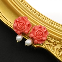 Pendientes de Perlas, Cuentas Redondas Blancas Exóticas, Engaste de Oro de 18K, Joyería de Lujo para Eventos Especiales, Regalo para Ocasiones Especiales