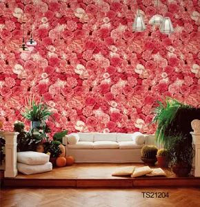 2020 moderne Style et Fonction Étanche à L'humidité 3d rose fleurs papier peint