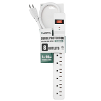 2 Indikator LED untuk Proteksi Lonjakan dan Grounding 735J, Stopkontak Ekstensi 8 Lubang, Steker NEMA 5-15P Ter grounding 125V 15A