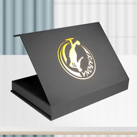 Emballage en carton rigide personnalisé en forme de livre noir Boîte cadeau magnétique pour carte de crédit VIP avec insertion