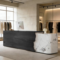 Comptoir de réception minimaliste moderne style bois, idéal pour maison d'hôtes, bar, salon de beauté, ou boutique de vêtements - Nouveauté très prisée (26 ans d'expérience)