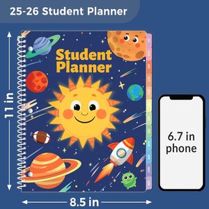 Planificador Escolar para Estudiantes de Primaria, Julio 2026 - Junio 2026, Agenda Escolar, Libro de Planificación A4, Espiral, Horarios Semanales y Mensuales, Perforado con 3 Orificios, Marcador - Product Image 6