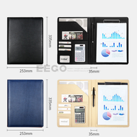 Logo personnalisé professionnel en cuir portefeuille d'affaires sac classeur A4 classeur de documents avec porte-cartes