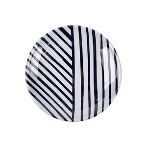 Bestwares Fabricants d'assiettes en mélamine Belles assiettes en mélamine à rayures noires <span class=keywords><strong>et</strong></span> blanches Assiette à dîner de 6/8 pouces - Product Image 1