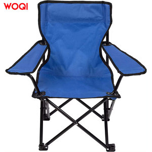 เก้าอี้พับ Woqi สำหรับตั้งแคมป์ เดินทาง พกพาสะดวก ทำจากอลูมิเนียมและผ้า Oxford สีน้ำเงิน พร้อมที่วางแก้วและที่วางแขน - Product Image 3