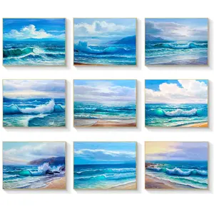Beach Wave Seaside Landscape Blue Sea Picture Decorative Print Wave Wall Poster sea painting beach waves art