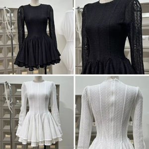 Abito da sera personalizzato in stile retrò con ricami jacquard fatti a mano e perline, ideale per feste estive e riunioni. - Product Image 2