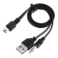 Cable de Audio USB 2,0 macho a CC, Conector de 3,5mm + Mini USB 3 en 1, OEM de fábrica
