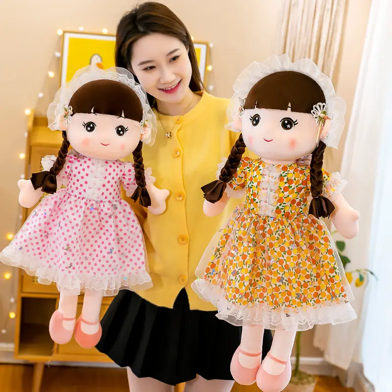 Custom New Cute Little Girl Gift Doll Beautiful Dressed Princess Doll Floral Skirt Rag Doll Girl