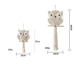 <span class=keywords><strong>Pas</strong></span> <span class=keywords><strong>Cher</strong></span> Tissé Hibou Tapisseries Mur Art Bohème Macramé Suspendu Coton <span class=keywords><strong>Tapisserie</strong></span> pour La Maison Salon Décoration Murale à Vendre - Product Image 6