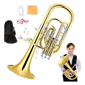 Trompette alto Sanli Key Eb de haute qualité avec corps en laiton, embouchure en bronze phosphoreux et étui - Product Image 3