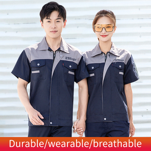 Giacche da <span class=keywords><strong>Lavoro</strong></span> Estive a Maniche Corte Traspiranti Resistenti all'Usura per Giardinaggio, Fabbrica, Cantiere, Igiene e <span class=keywords><strong>Lavoro</strong></span> - Product Image 1