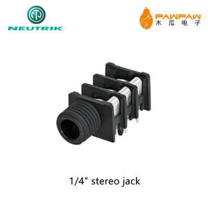 <span class=keywords><strong>Prise</strong></span> stéréo <span class=keywords><strong>Neutrik</strong></span> NRJ6HF-1 1/4 ", commutée, nez entièrement fileté, contact du manchon/connexion du panneau frontal - Product Image 4