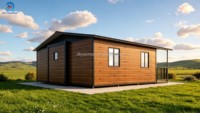 Maison préfabriquée modulaire en acier avec terrasse et balcon, cabane moderne écologique de luxe portable pour villa de vacances ou vie à la ferme