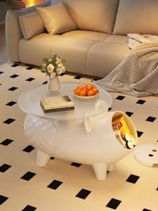 Mobiletto Contenitore Moderno in Plastica per la Casa, Tavolino <span class=keywords><strong>da</strong></span> Caffè con Design a Maialino Carino per Bambini - Product Image 1