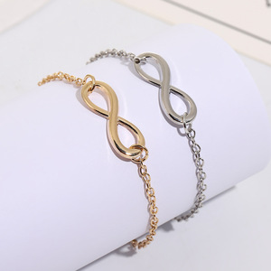 Mode Or Argent Plaqué Charme <span class=keywords><strong>Infini</strong></span> Symbole <span class=keywords><strong>Bracelet</strong></span> Bijoux pour Femmes - Product Image 1