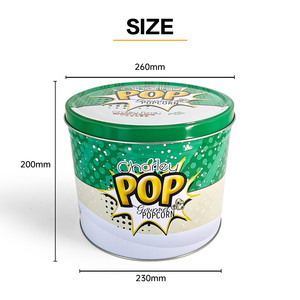 <span class=keywords><strong>JYB</strong></span> venta al por mayor 3L/5L/10L/15L cilindro verde palomitas de maíz metal lata cubo con tapa - Product Image 2